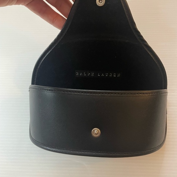 Ralph Lauren Black Vegan Leather Semi Hard Sunglasses Case - Picture 6 of 8